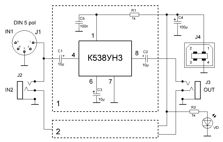 Микрофонный усилитель на К538УН3