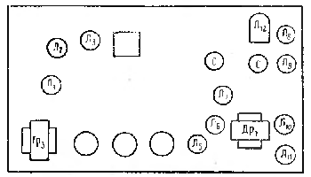 Расположение ламп и деталей радиолы &quot;Эстония-3м&quot;.