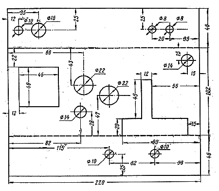 Рис 1. Конструкция шасси простого двухлампового радиоприемника.