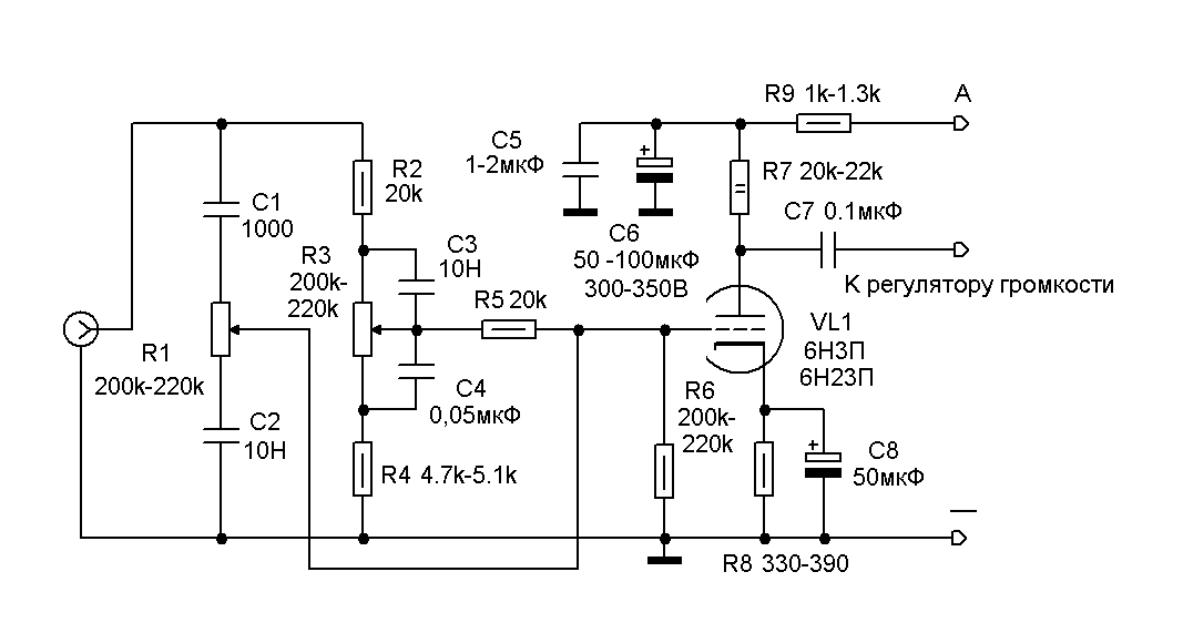 Схема сборки своими руками лампового темброблока для усилителя на транзисторах
